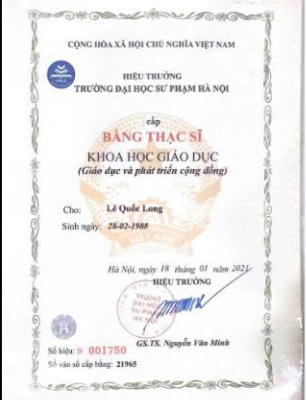 Bằng Thạc sĩ · Khoa học Giáo dục